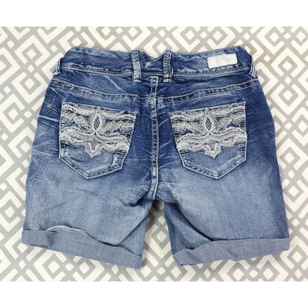 Series 31 Short Sexy Denim Shorts Jean Rhinestones - Picture 2 of 4